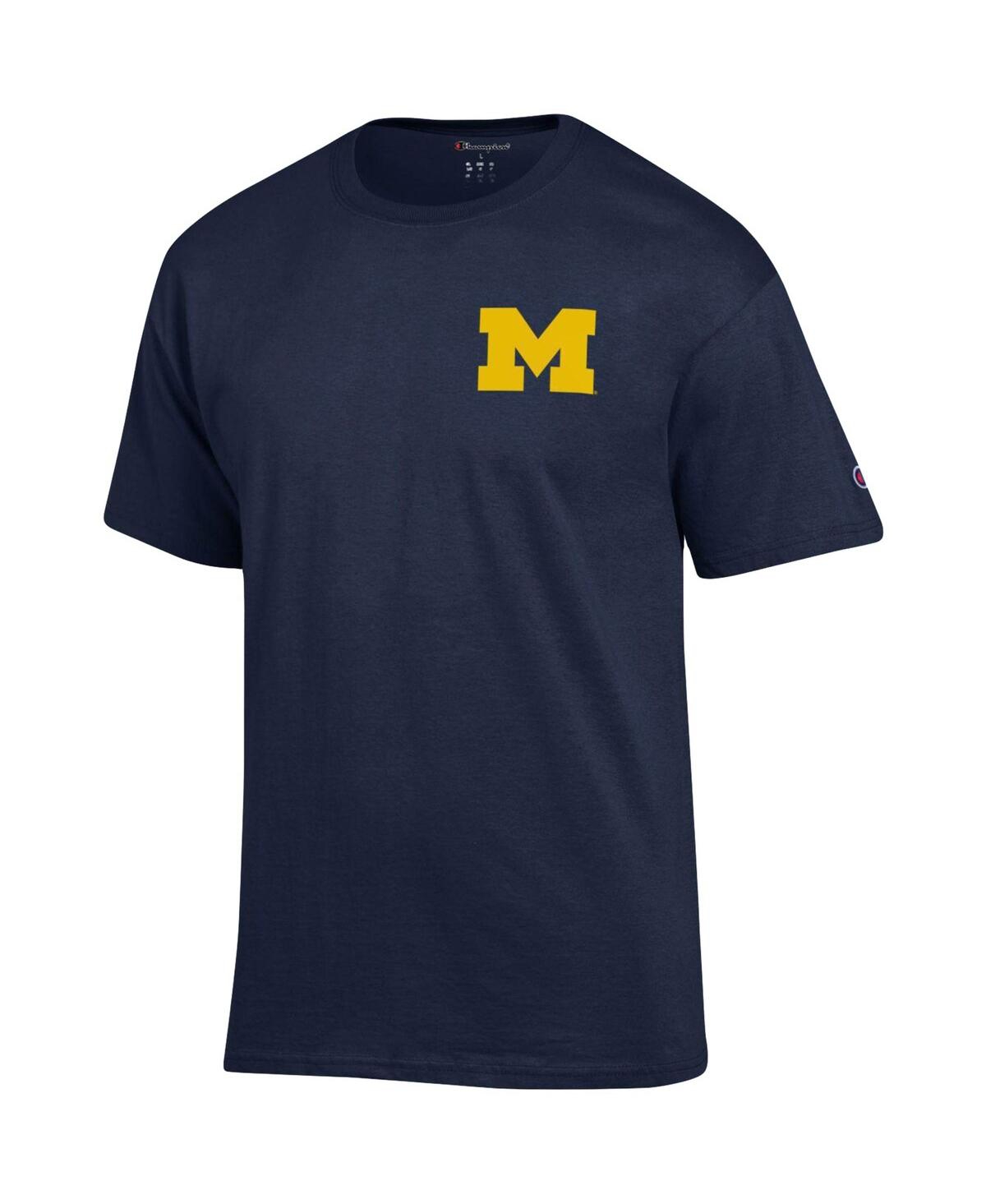 Men's ChampionMichigan Wolverines Stack 2-Hit T-shirt - Navy