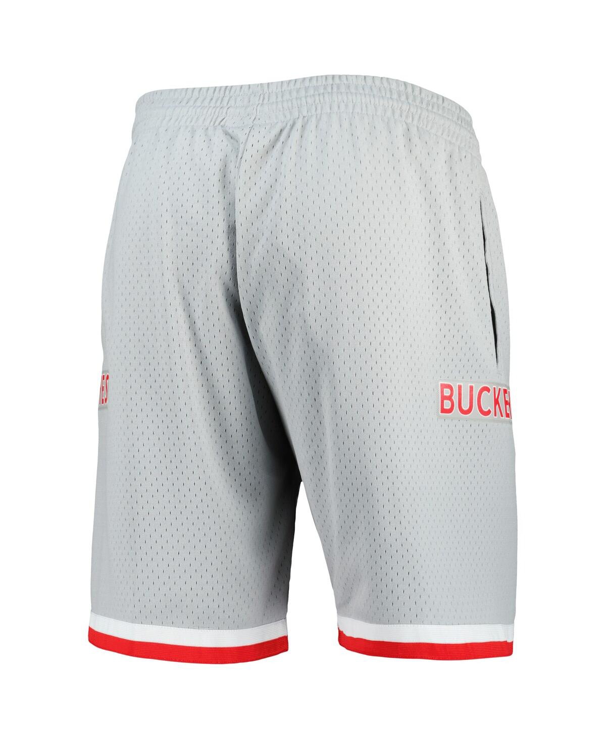Shop Mitchell & Ness Men's  Silver Ohio State Buckeyes Authentic Shorts