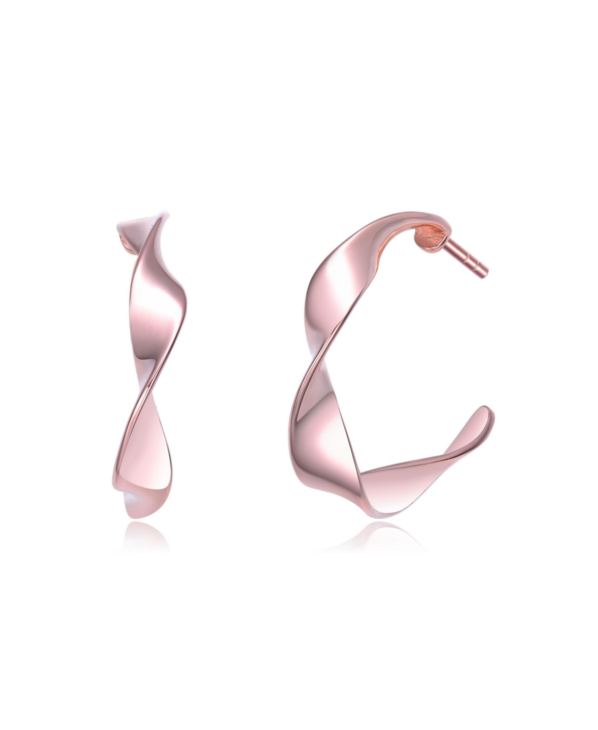 Classy Sterling Silver with Twisted Hoop Earrings - Gold