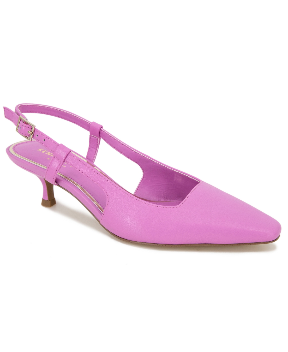 Kenneth Cole New York Martha Kitten Heel Slingback Pump In Pink Leather