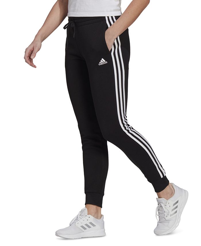 adidas Women's 3-Stripe Cotton Fleece Sweatpant Jogger & Reviews -  Activewear - Women - Macy's