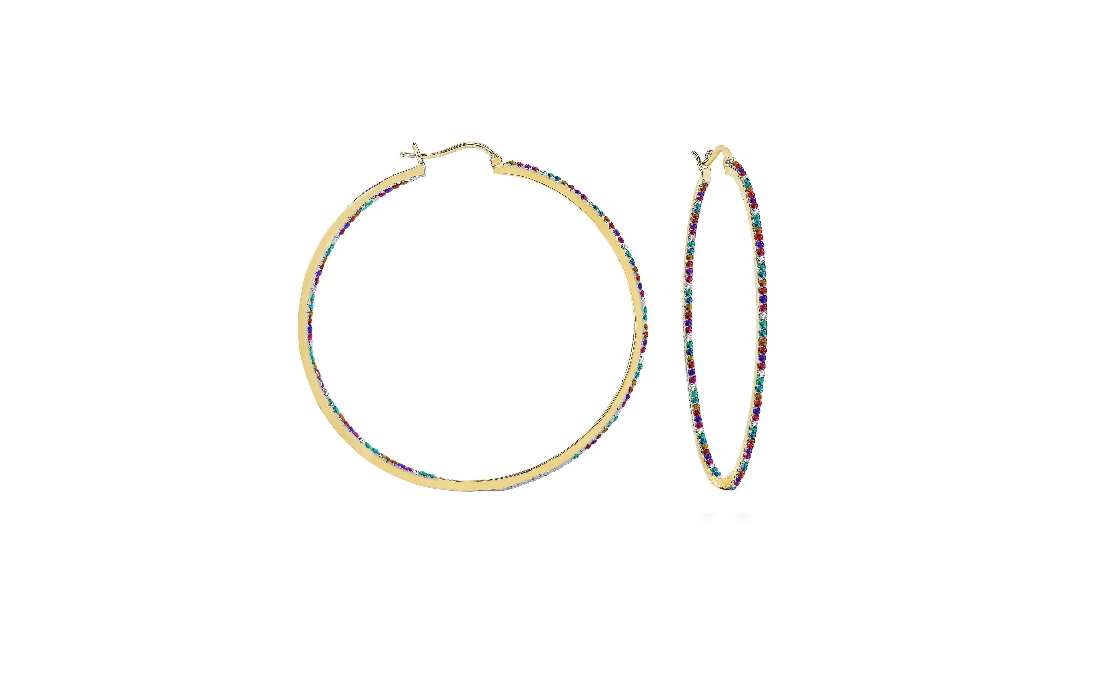 Dazzling Cubic Zirconia Large Hoop Earrings
