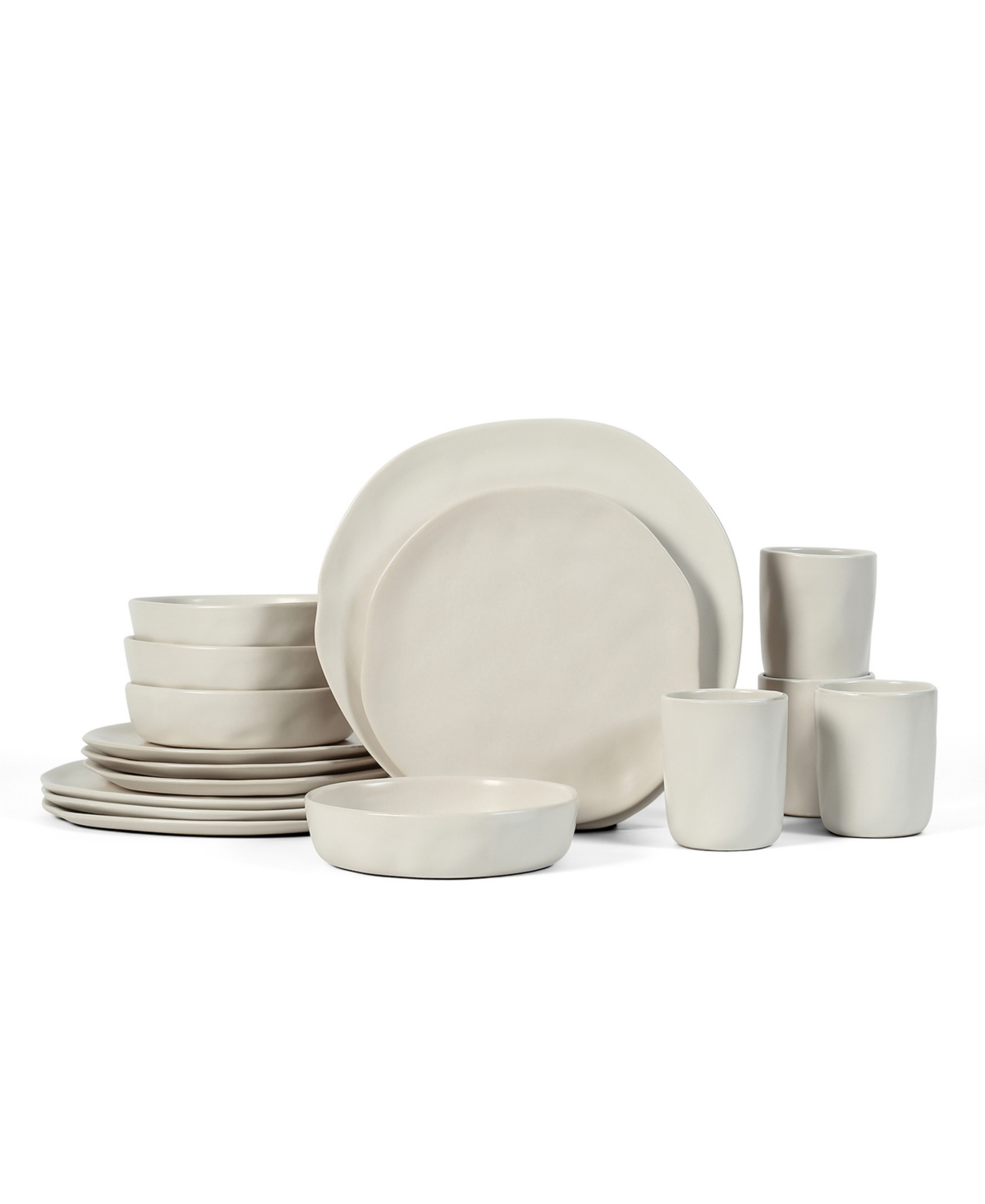 Hekonda Stoneware 16 Pieces Dinnerware Set, Service for 4 - Beige