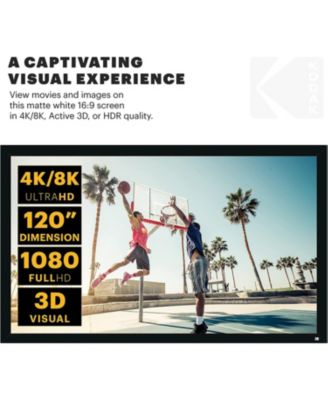 120” Projector Screen with Fixed Frame, Black Velvet & White PVC