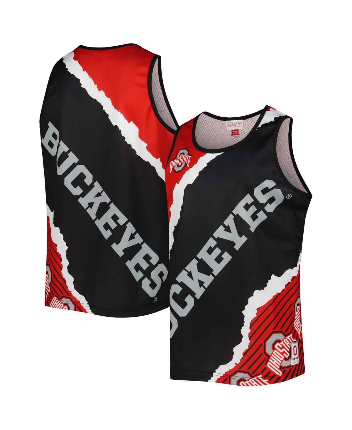 Shop Mitchell & Ness Men's  Black, Scarlet Ohio State Buckeyes Jumbotron 2.0 Sublimated Tank Top In Black,scarlet