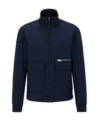 Hugo Boss Men's Water-Repellent Logo Patch Softshell Jacket