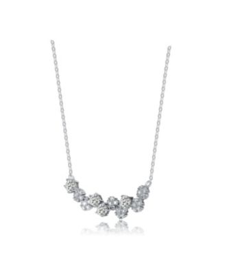 Sterling Silver Cubic Zirconia Garland Necklace