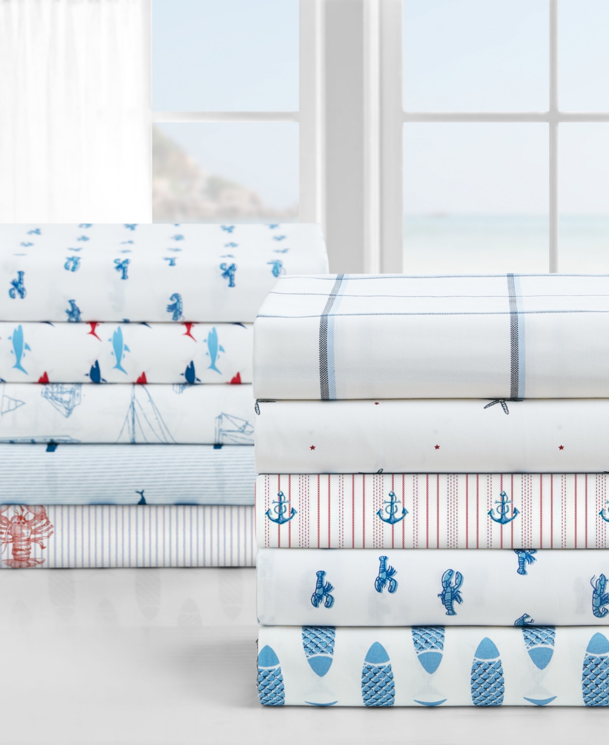 Nautica Buoy Line Cotton Percale 4-Piece Sheet Set