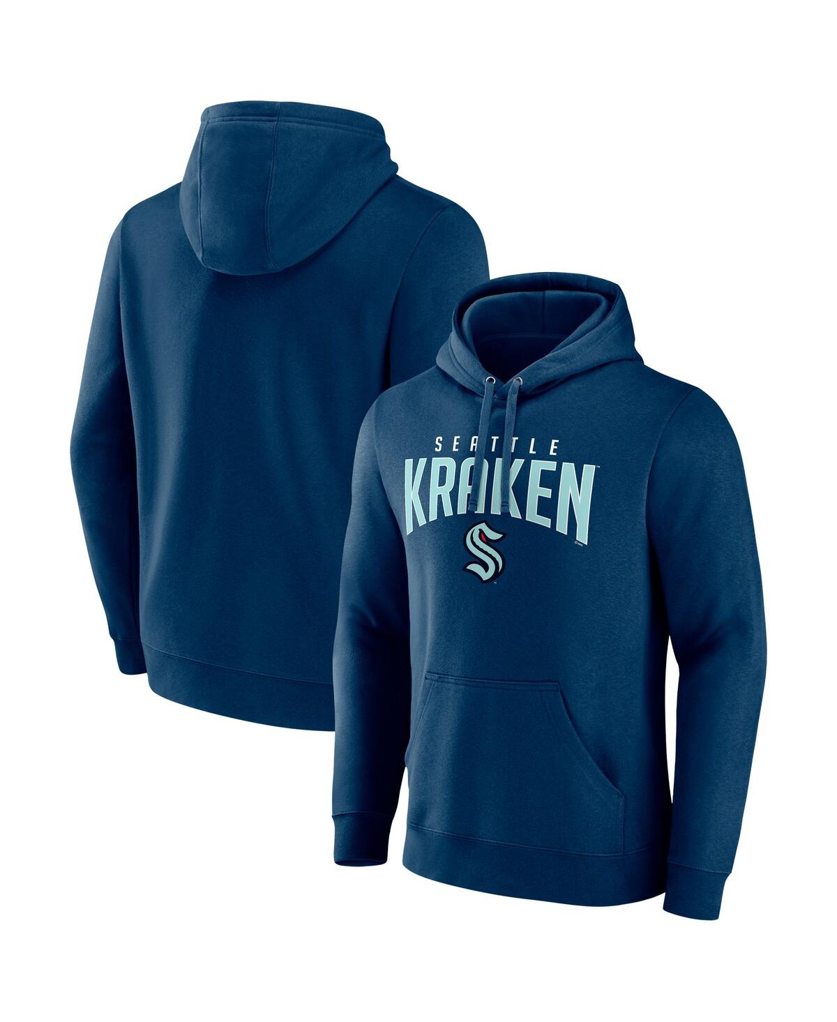 Shop Fanatics Men's  Navy Seattle Kraken Special Edition 2.0 Wordmark Pullover Hoodie