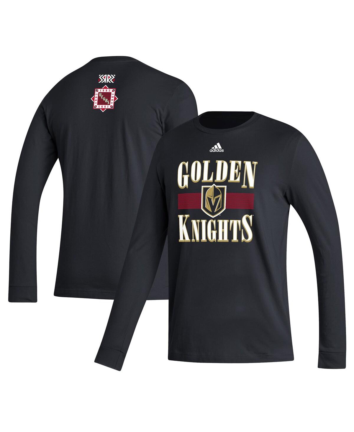 Adidas Originals Men's Adidas Black Vegas Golden Knights Reverse Retro 2.0 Fresh Playmaker Long Sleeve T-shirt