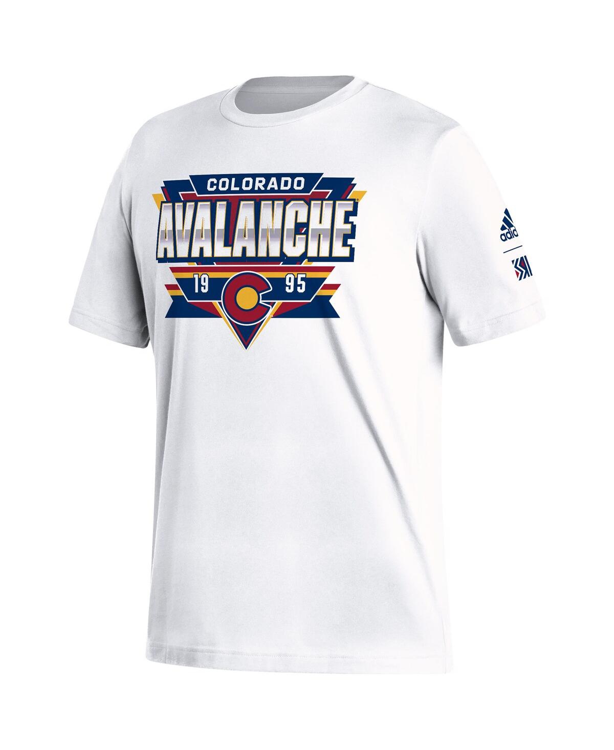 Shop Adidas Originals Men's Adidas White Colorado Avalanche Reverse Retro 2.0 Fresh Playmaker T-shirt