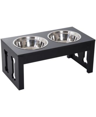 10" Elevated Raised Dog Feeder Stainless Steel Double Bowl Food Water