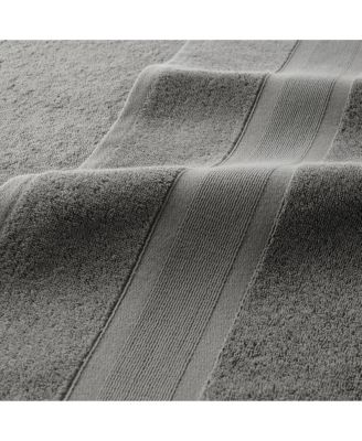 Aegean Eco-Friendly Recycled Turkish Washcloths (8 Pack), 13x13, 600 GSM, Solid Color with Weft Woven Stripe Dobby, 50% Recycled, 50% Long-Staple Ring Spun Cotton Blend, Low-Twist, Plush, Ultra Soft