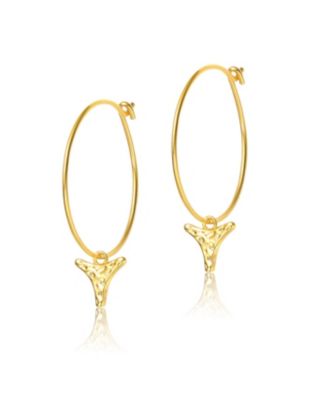 14K Gold Plated Cubic Zirconia Hoop Earrings