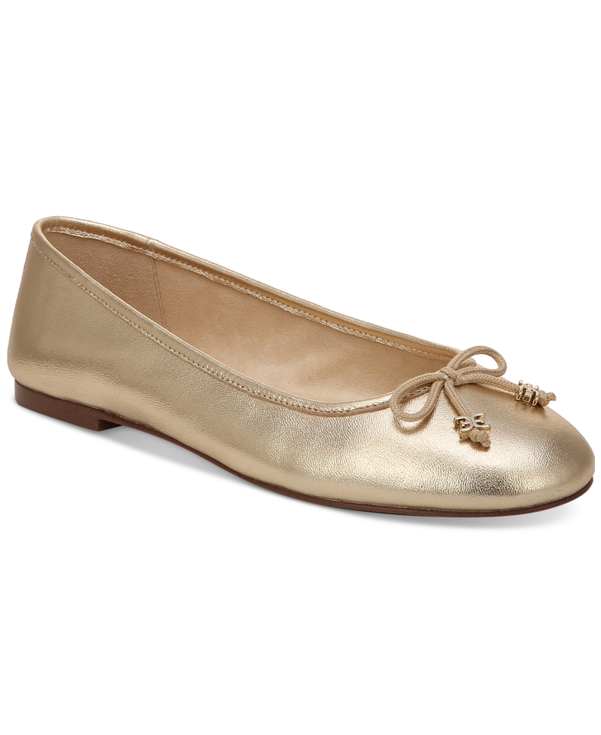 Shop Sam Edelman Women's Felicia Luxe Ballet Flats In Gold Leaf Metallic