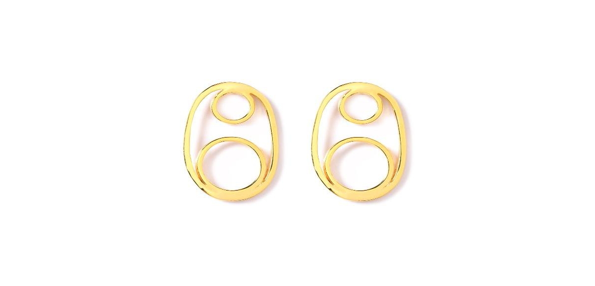 Serenity Oval Stud Earrings - Gold Plated