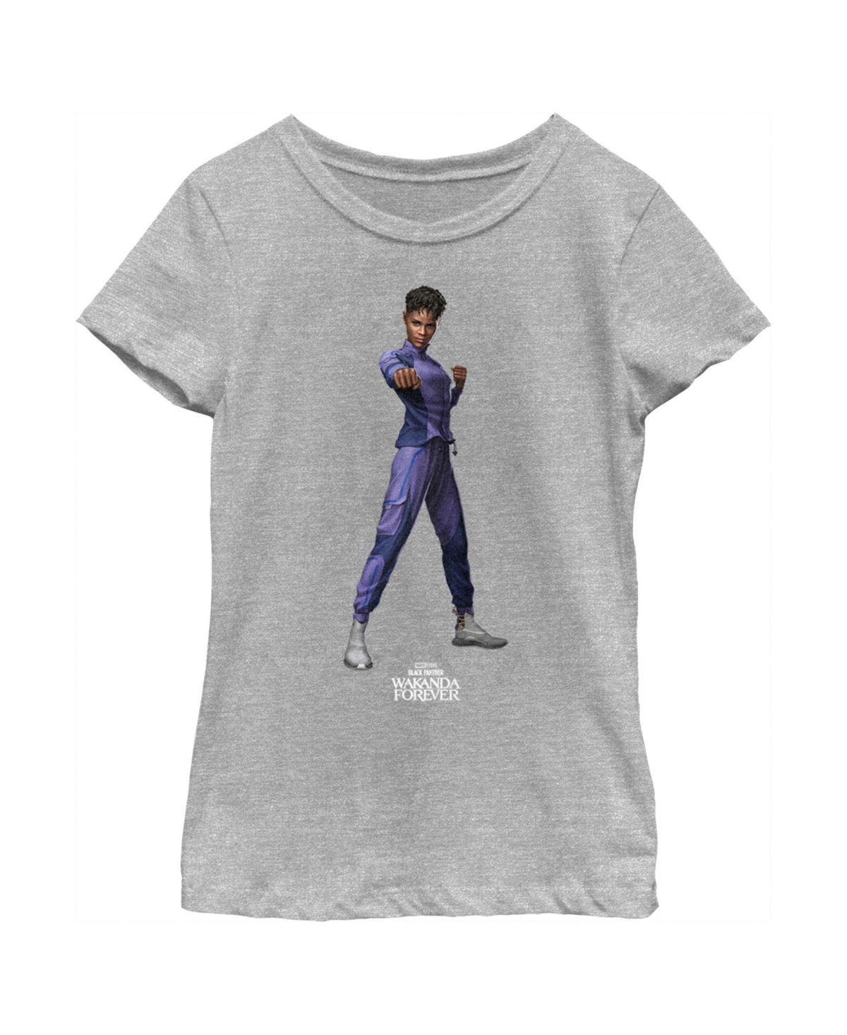 Marvel Kids' Girl's : Black Panther: Wakanda Forever Shuri Action Pose Child T-shirt In Athletic Heather