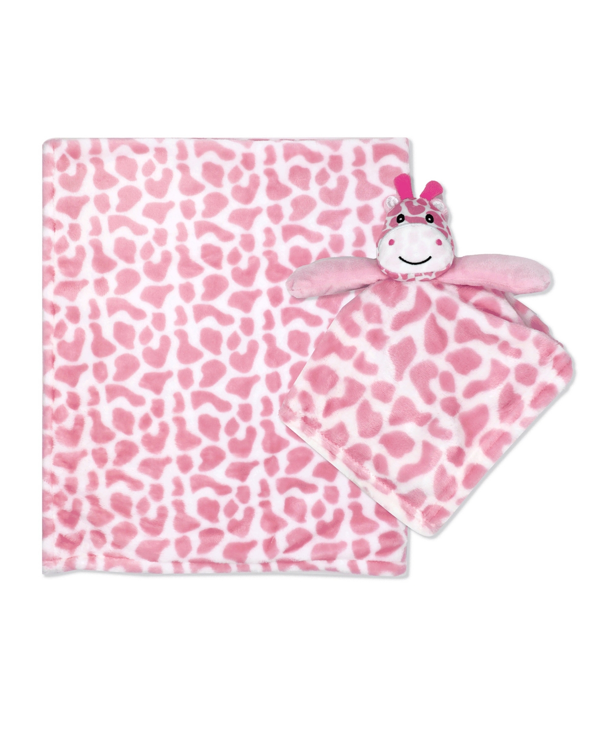 3 Stories Trading Baby Girls Printed Blanket With Nunu, 2 Piece Set In Pink Hearts