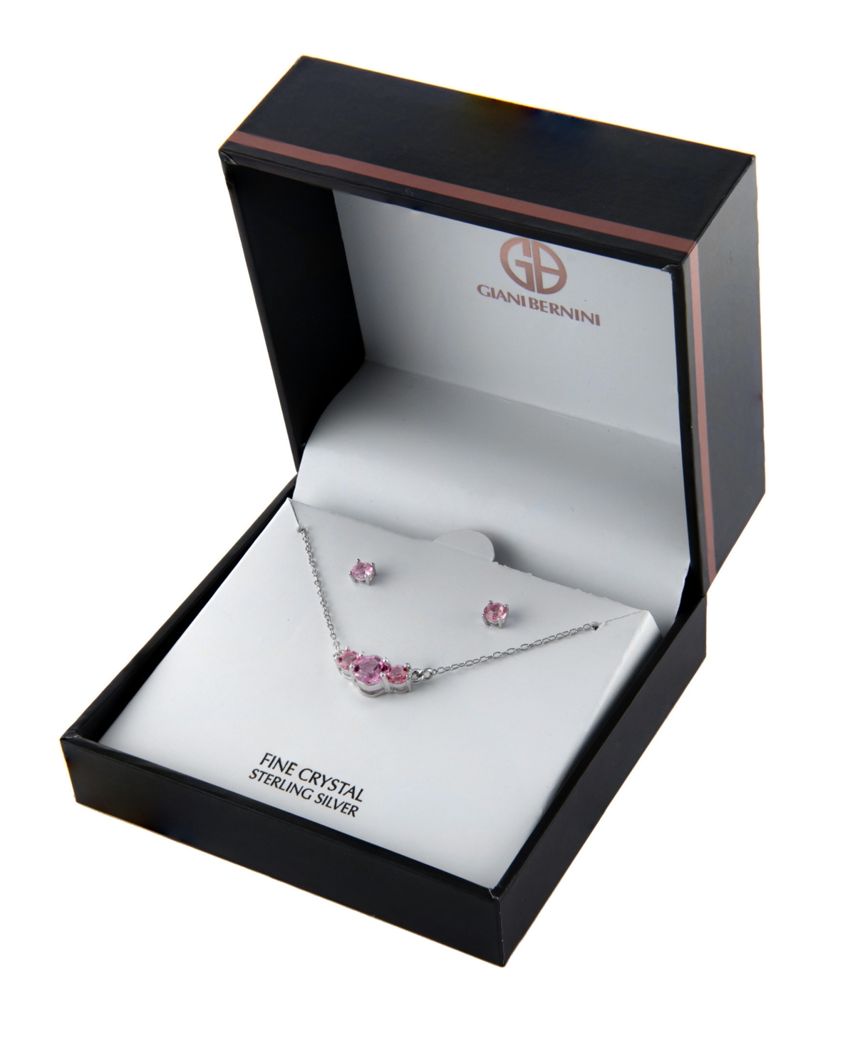 Gianni Bernini 2-Piece Crystal Frontal Stud Necklace Set (1.35 ct. t.w.) in Sterling Silver
