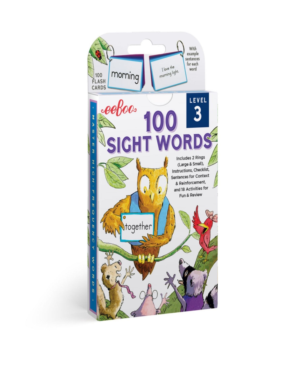 Eeboo Kids' 100 Sight Words Level 3 Educational Flash Cards 122 Piece Set In Multi