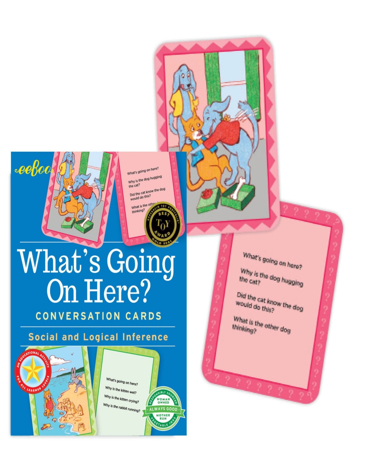 Shop Eeboo What's Going On Here Conversation Flash Cards 50 Piece Set In Multi