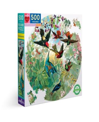 EeBoo Unicorn Garden 500 Piece Round Puzzle - Magical Circular Jigsaw With Colorful Illustration