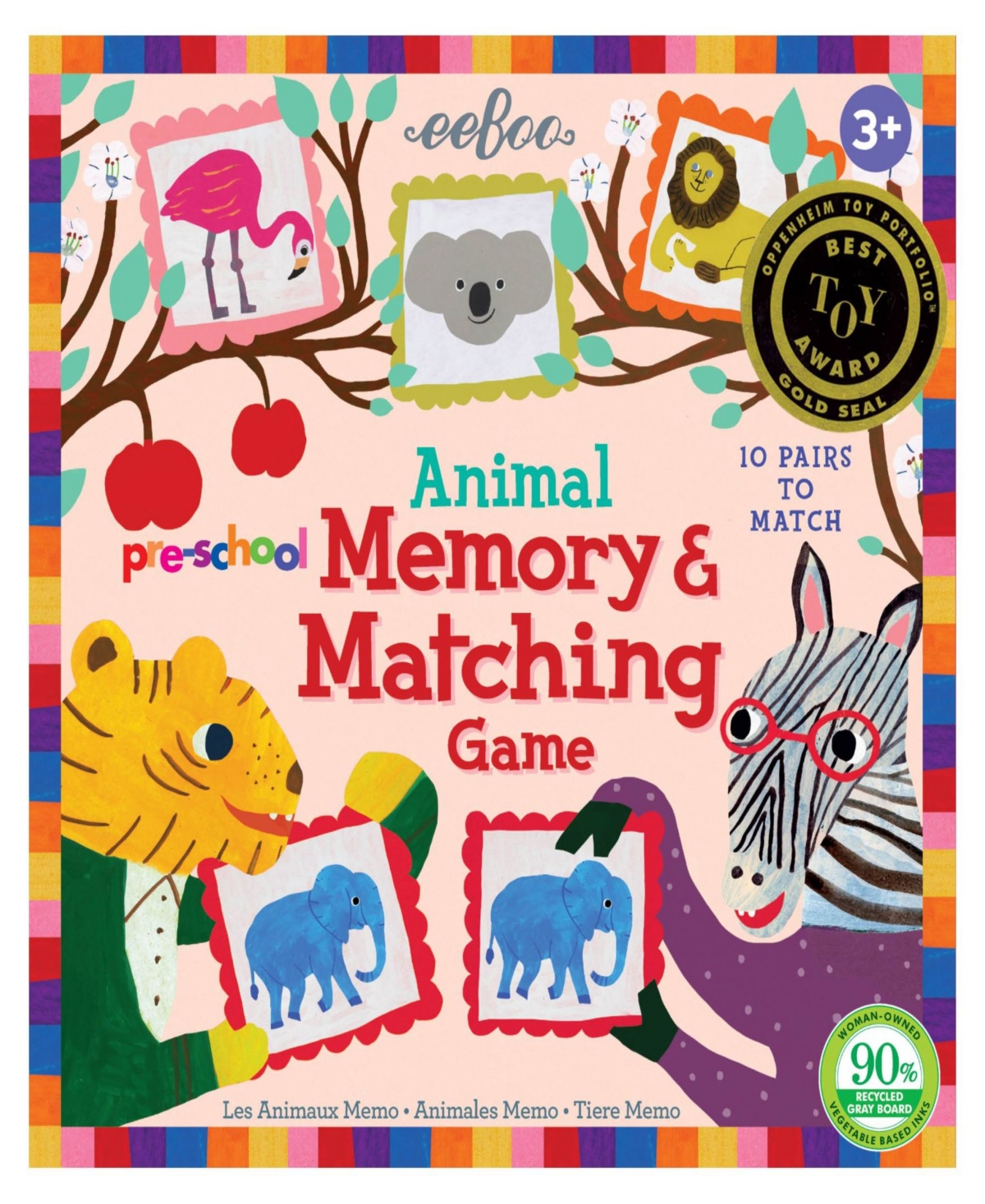 Shop Eeboo Pre-school Animal Memory And Matching Game In Multi