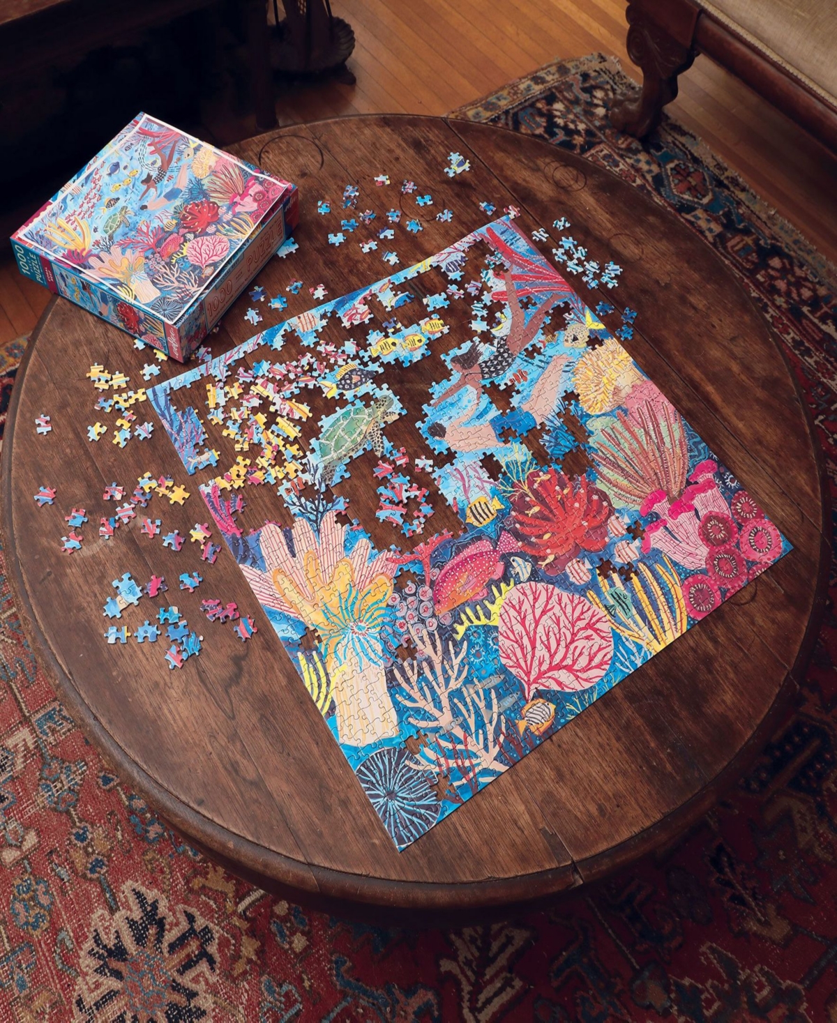 Eeboo Piece And Love Coral Reef 1000 Piece Square Adult Jigsaw Puzzle Set In Multi