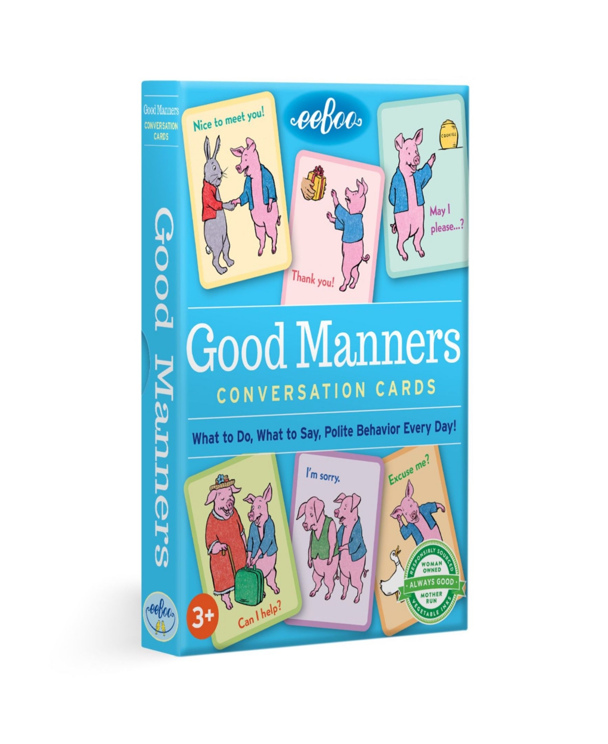 Eeboo Kids' Good Manners Conversation Flash Cards In Multi