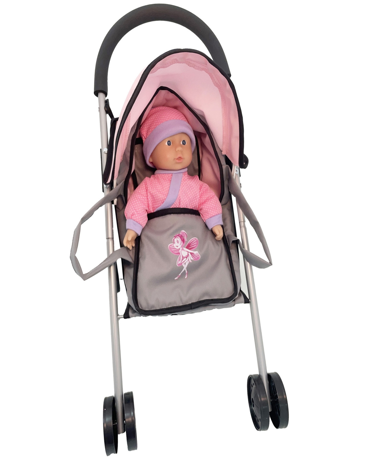 Dimian Bambolina Buggy Soft Doll Carrier Cot Kids Pretend Play 2 Piece Set In Multi