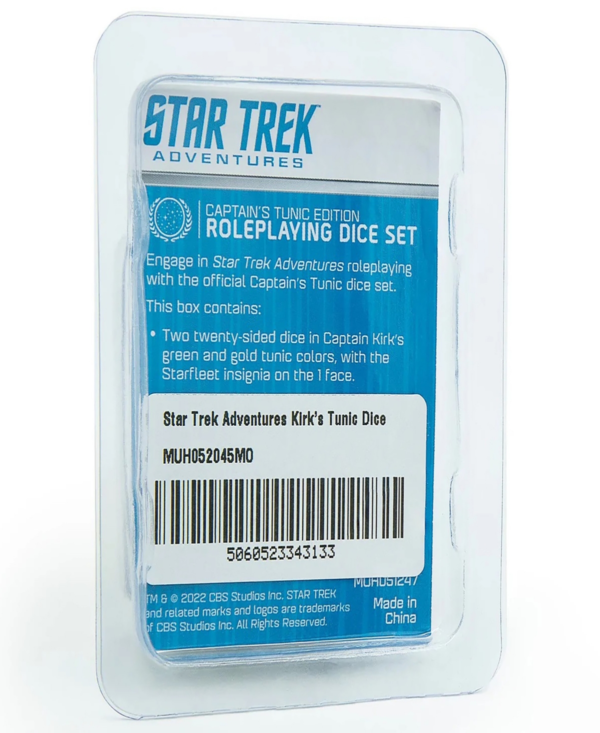 Modiphius Entertainment Star Trek Adventures Captain Kirk's Tunic Roleplaying Dice Set, 6 Piece In Multi