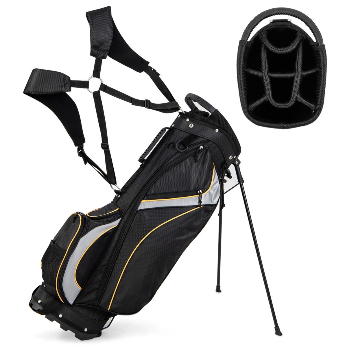 Golf Stand Bag Portable Lightweight Golf Carry Club Bag - Black