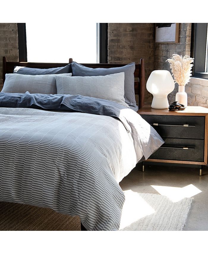 Bokser Home 100 Cotton Textured Duvet Cover & Sham Set Full/Queen