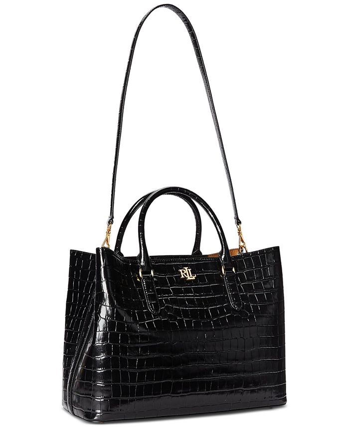 Lauren Ralph Lauren Embossed Leather Large Marcy Satchel Macy's