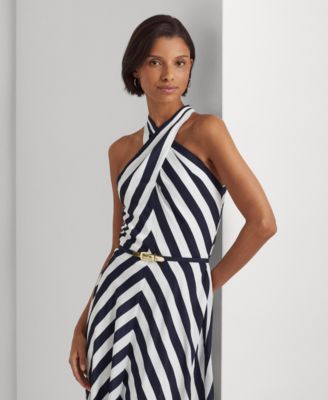 新作セール Ralph lauren 美ライン Striped Halter Dress Lauren Ralph Lauren Women's Striped Crepe Halter Dress - Macy's