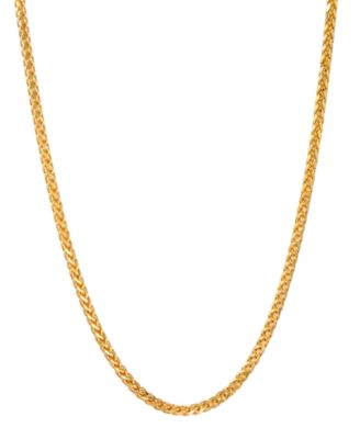 Shop Macy's Square Wheat Link 20 Chain Necklace Collection In 14k Gold In Yellow Gold