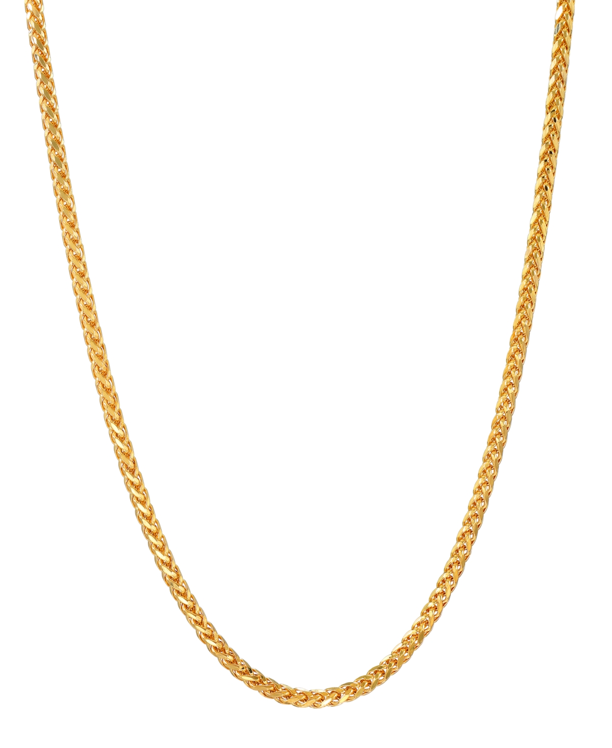 Shop Macy's Square Wheat Link 22" Chain Necklace In 14k Gold In Yellow Gold