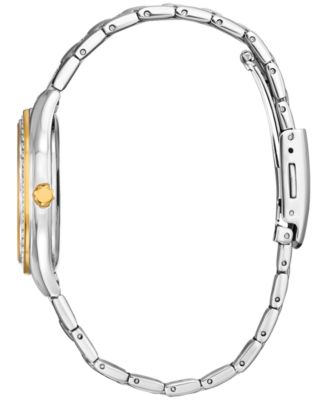 Eco-Drive Women's Crystal Two-Tone Stainless Steel Bracelet Watch 34mm