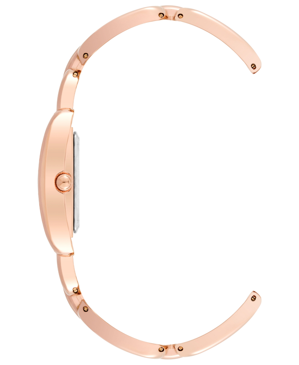 Shop Anne Klein Women's Rose Gold-tone Alloy Open Link Bracelet Watch, 33mm