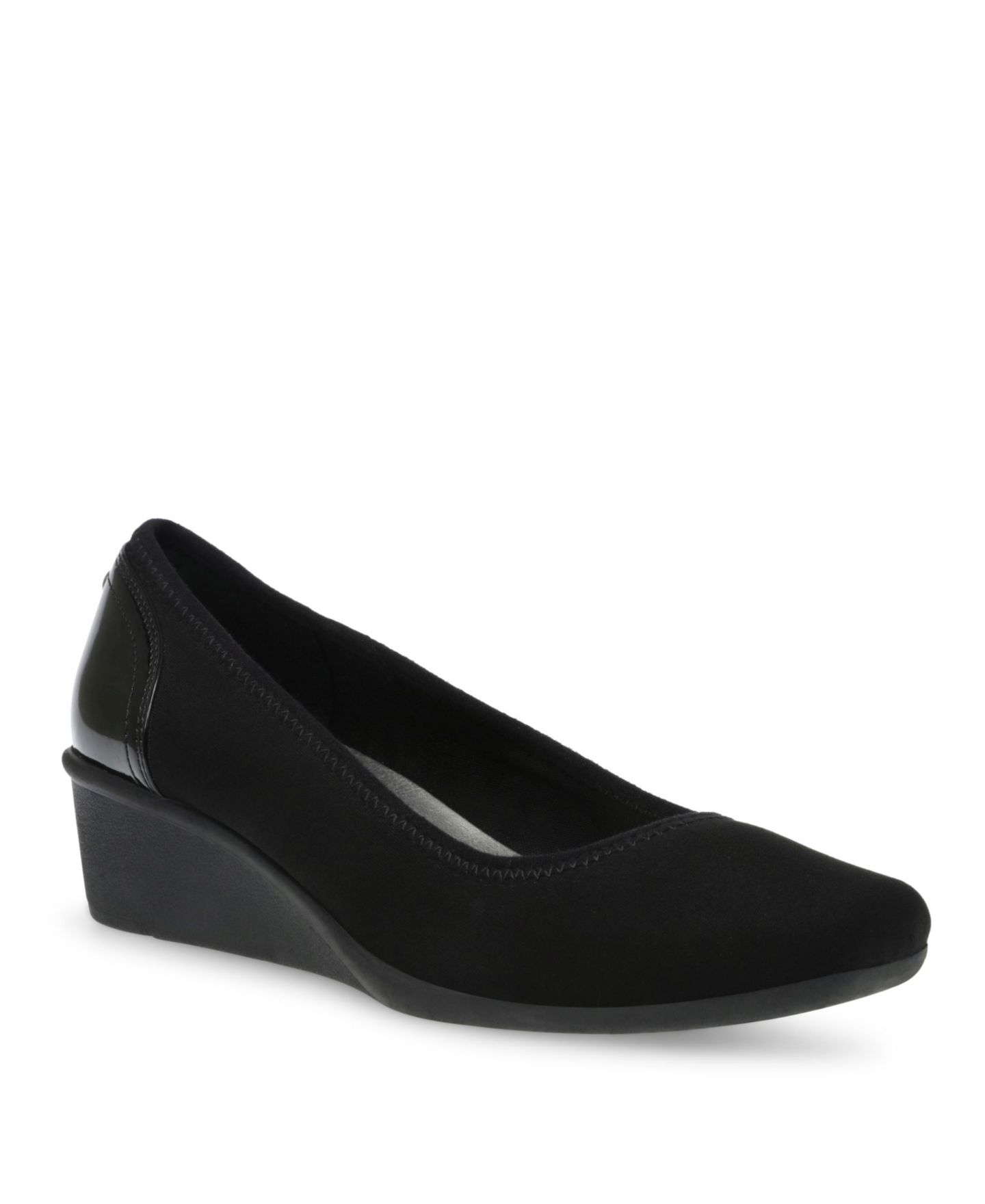 Женские туфли Anne Klein Wisher Flexible Sport Wedge Pumps, цвет: Чёрный — фото 1
