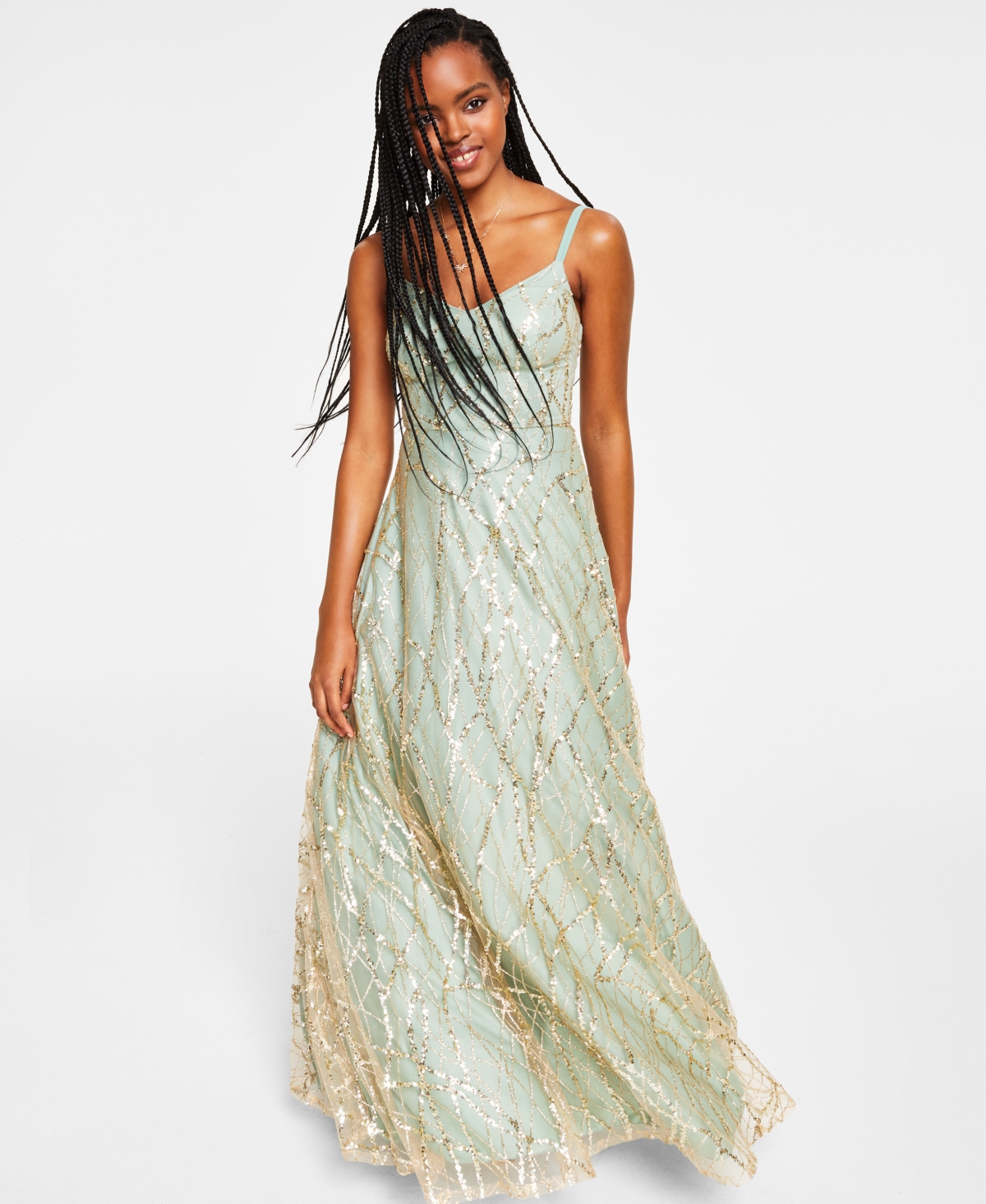 Macy's gold evening gowns deals