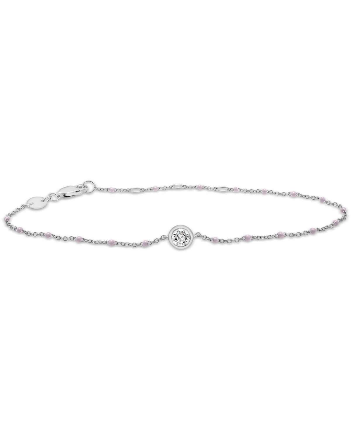 Aquamarine (1/5 ct. t.w.) & Enamel Bead Link Bracelet in Sterling Silver (Also in Additional Gemstones)