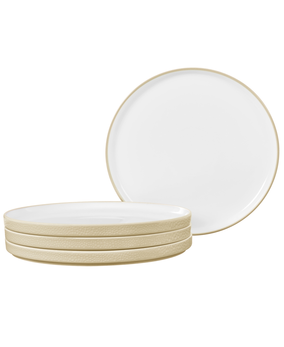 NORITAKE COLORTEX STONE STAX IVORY SALAD PLATES, SET OF 4 