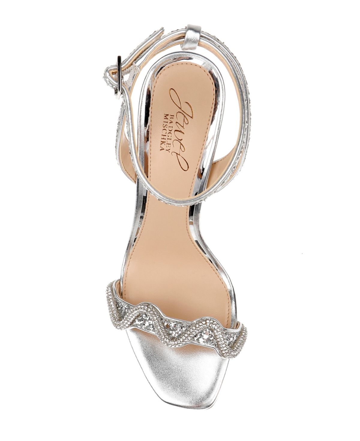 Jewel Badgley Mischka Women's Gemma Wavy Ornament Stiletto Evening Sandals