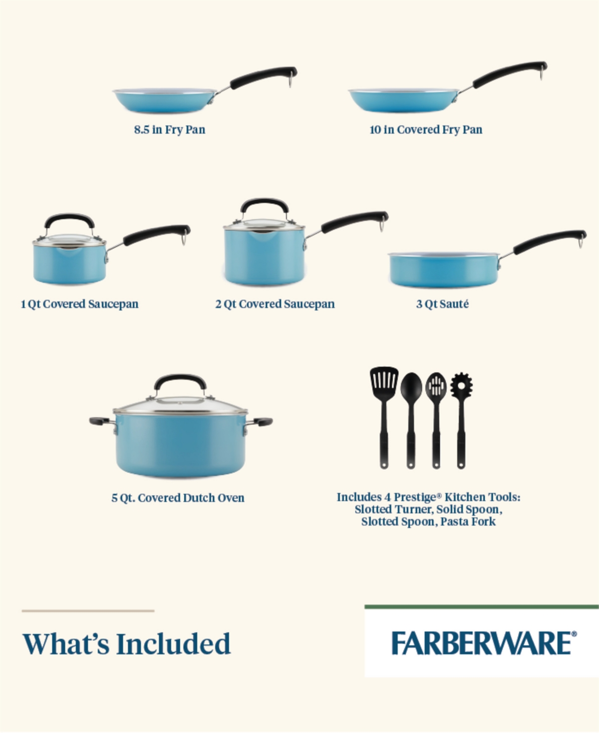 Farberware Ceramic Nonstick 13 Piece Cookware Set In Gray