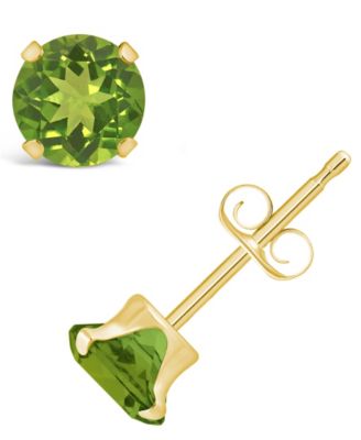 Gemstone Stud Earrings in 10k Yellow Gold