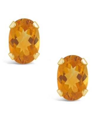 Gemstone Stud Earrings in 10k Yellow Gold