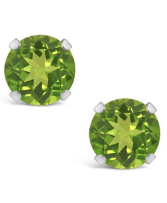 Gemstone Stud Earrings in 10k White Gold