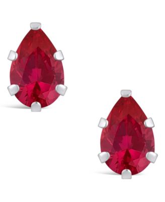 Gemstone Stud Earrings in 10k White Gold