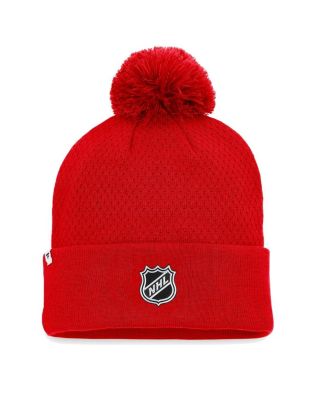 Women's Red Detroit Red Wings Authentic Pro Road Cuffed Knit Hat with Pom